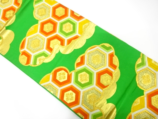 JAPANESE KIMONO / ANTIQUE FUKURO OBI / SILK / WOVEN CLOUD